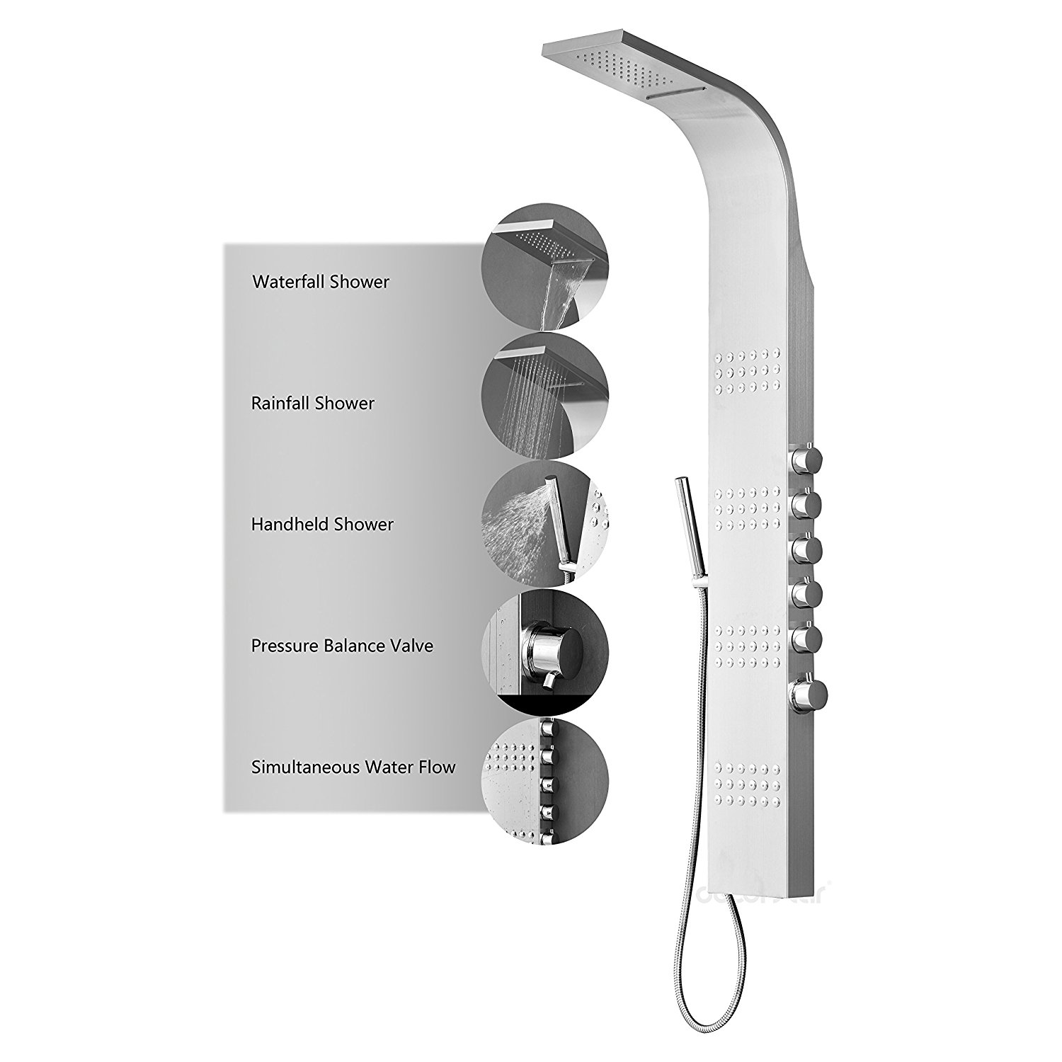 Tumbes Stainless Steel Rainfall Shower Panel System